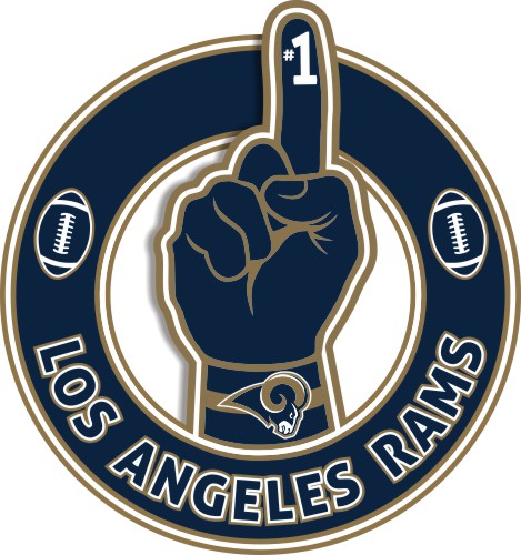 Number One Hand Los Angeles Rams logo iron on paper